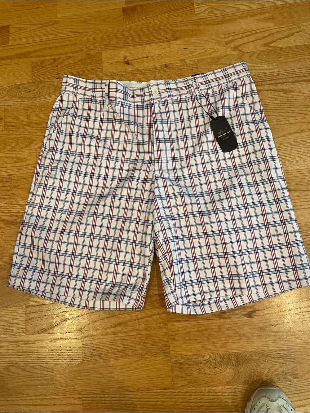 Greg Norman Collection Red/White/Blue Plaid Shorts